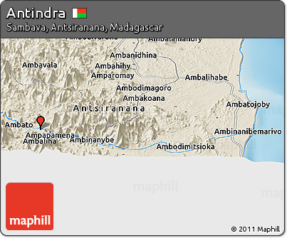 Shaded Relief Panoramic Map of Antindra