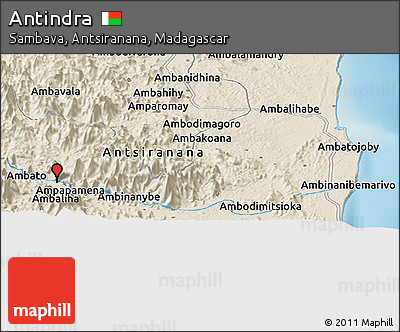 Shaded Relief Panoramic Map of Antindra