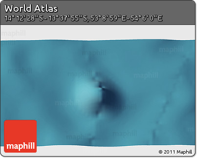 Satellite 3D Map of the Area around 13° 55' 11" S, 53° 37' 30" E