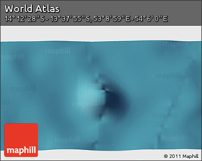 Satellite 3D Map of the Area around 13° 55' 11" S, 53° 37' 30" E