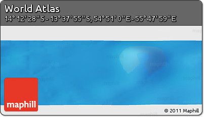Physical Panoramic Map of the Area around 13° 55' 11" S, 55° 19' 30" E