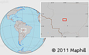 Gray Location Map of the area around 13° 55' 11" S, 56° 52' 30" W