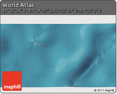 Satellite 3D Map of the Area around 13° 55' 11" S, 57° 1' 29" E