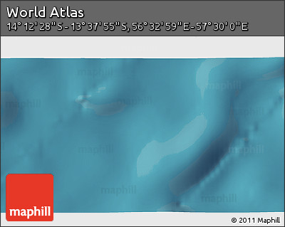 Satellite 3D Map of the Area around 13° 55' 11" S, 57° 1' 29" E