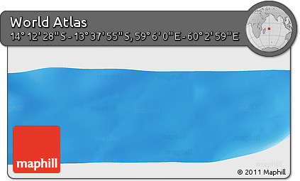 Physical Panoramic Map of the Area around 13° 55' 11" S, 59° 34' 30" E