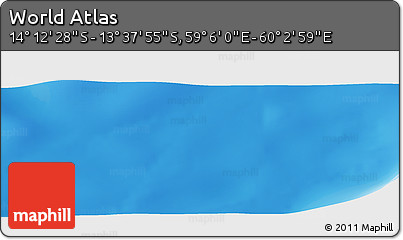 Physical Panoramic Map of the Area around 13° 55' 11" S, 59° 34' 30" E