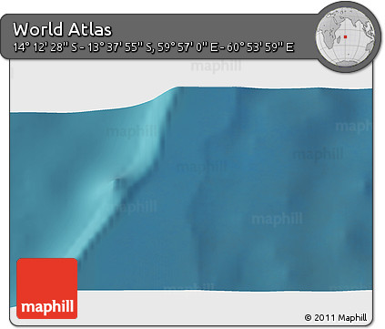 Satellite 3D Map of the Area around 13° 55' 11" S, 60° 25' 29" E