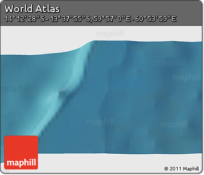 Satellite 3D Map of the Area around 13° 55' 11" S, 60° 25' 29" E