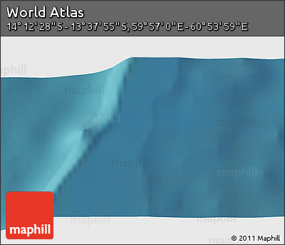 Satellite 3D Map of the Area around 13° 55' 11" S, 60° 25' 29" E