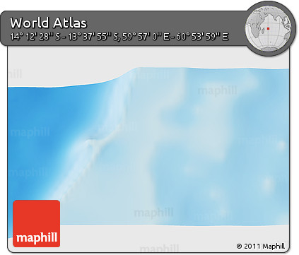 Shaded Relief 3D Map of the Area around 13° 55' 11" S, 60° 25' 29" E