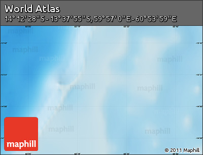 Physical Map of the Area around 13° 55' 11" S, 60° 25' 29" E