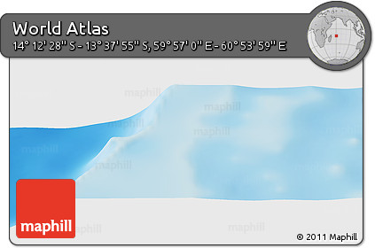 Physical Panoramic Map of the Area around 13° 55' 11" S, 60° 25' 29" E