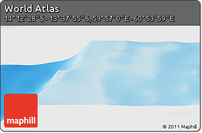 Physical Panoramic Map of the Area around 13° 55' 11" S, 60° 25' 29" E