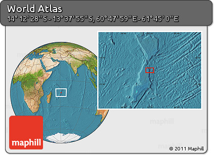 Satellite Location Map of the Area around 13° 55' 11" S, 61° 16' 29" E