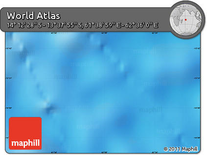 Physical Map of the Area around 13° 55' 11" S, 62° 7' 30" E