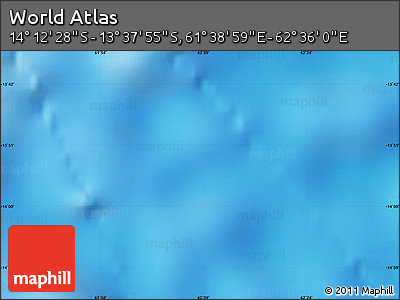 Physical Map of the Area around 13° 55' 11" S, 62° 7' 30" E