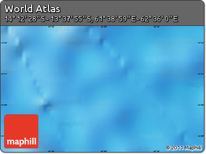 Physical Map of the Area around 13° 55' 11" S, 62° 7' 30" E
