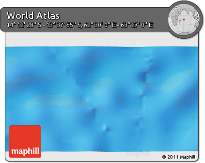 Physical 3D Map of the Area around 13° 55' 11" S, 62° 58' 30" E