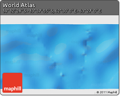 Physical 3D Map of the Area around 13° 55' 11" S, 62° 58' 30" E