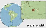 Savanna Style Location Map of the area around 13° 55' 11" S, 62° 49' 30" W