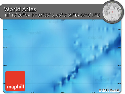 Physical Map of the Area around 13° 55' 11" S, 65° 31' 30" E