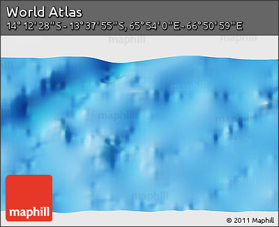 Shaded Relief 3D Map of the Area around 13° 55' 11" S, 66° 22' 30" E
