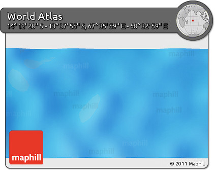 Physical 3D Map of the Area around 13° 55' 11" S, 68° 4' 29" E