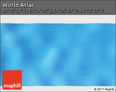 Physical 3D Map of the Area around 13° 55' 11" S, 68° 4' 29" E