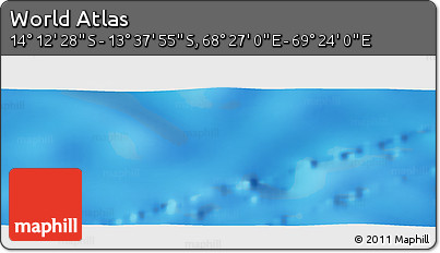 Physical Panoramic Map of the Area around 13° 55' 11" S, 68° 55' 30" E