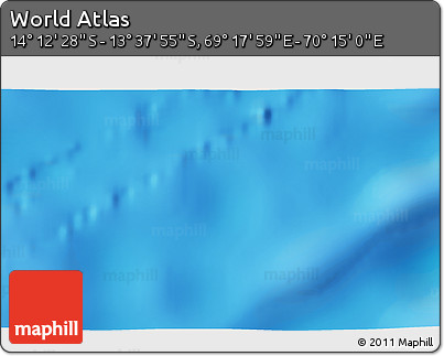 Physical 3D Map of the Area around 13° 55' 11" S, 69° 46' 30" E