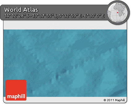 Satellite 3D Map of the Area around 13° 55' 11" S, 6° 1' 30" E