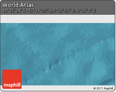 Satellite 3D Map of the Area around 13° 55' 11" S, 6° 1' 30" E