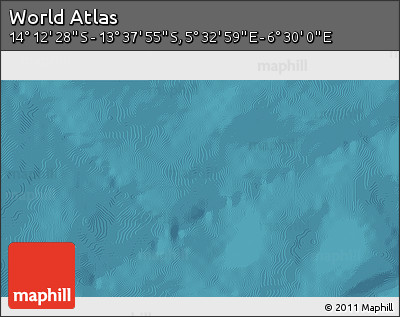 Satellite 3D Map of the Area around 13° 55' 11" S, 6° 1' 30" E