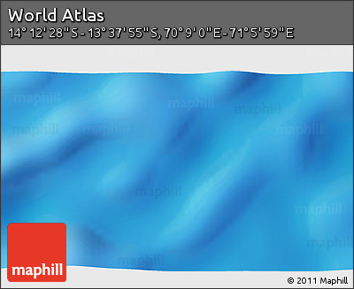 Physical 3D Map of the Area around 13° 55' 11" S, 70° 37' 30" E