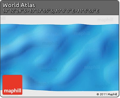 Physical 3D Map of the Area around 13° 55' 11" S, 70° 37' 30" E
