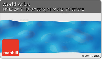 Physical Panoramic Map of the Area around 13° 55' 11" S, 71° 28' 29" E
