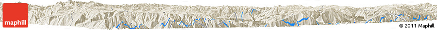 Shaded Relief Horizon Map of the Area around 13° 55' 11" S, 72° 10' 30" W