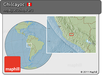 Savanna Style Location Map of Chilcayoc, hill shading