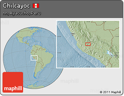 Savanna Style Location Map of Chilcayoc, hill shading