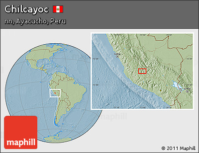 Savanna Style Location Map of Chilcayoc, hill shading