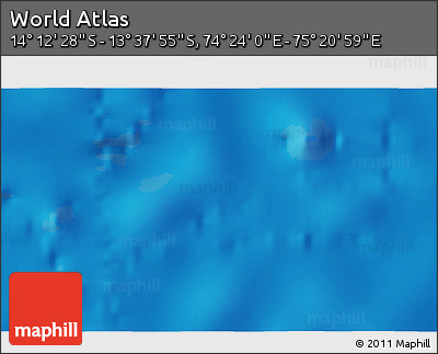 Physical 3D Map of the Area around 13° 55' 11" S, 74° 52' 30" E