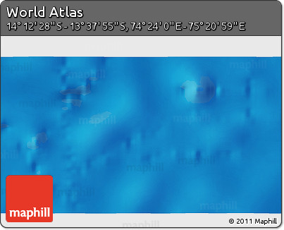 Physical 3D Map of the Area around 13° 55' 11" S, 74° 52' 30" E