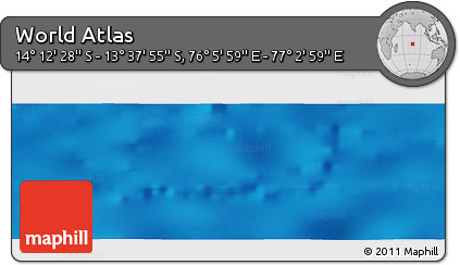 Physical Panoramic Map of the Area around 13° 55' 11" S, 76° 34' 29" E