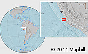 Gray Location Map of Paracas, hill shading