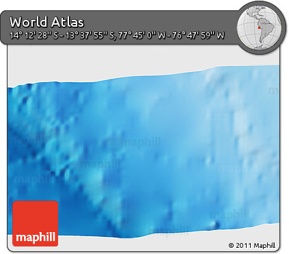 Physical 3D Map of the Area around 13° 55' 11" S, 77° 16' 30" W