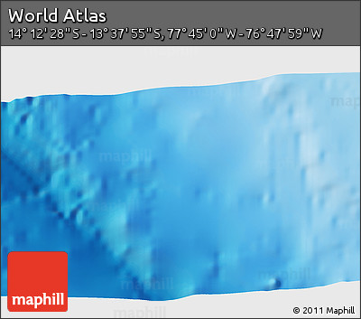 Physical 3D Map of the Area around 13° 55' 11" S, 77° 16' 30" W