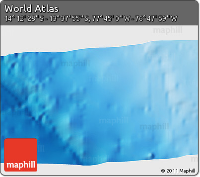 Physical 3D Map of the Area around 13° 55' 11" S, 77° 16' 30" W