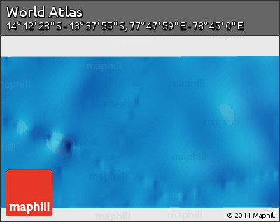 Physical 3D Map of the Area around 13° 55' 11" S, 78° 16' 30" E