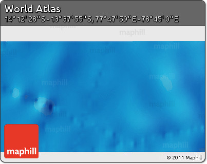Physical 3D Map of the Area around 13° 55' 11" S, 78° 16' 30" E