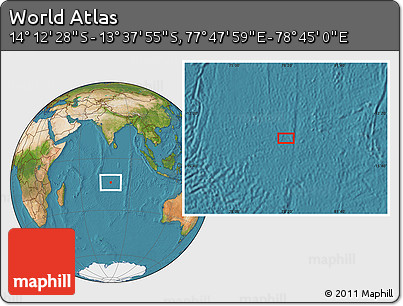 Satellite Location Map of the Area around 13° 55' 11" S, 78° 16' 30" E
